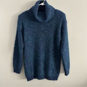 Vintage Cervelle Wool Mohair Blend Cowl Turtle Neck Sweater Size S Blue Purple